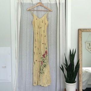 Vintage Yellow Floral Slip Dress